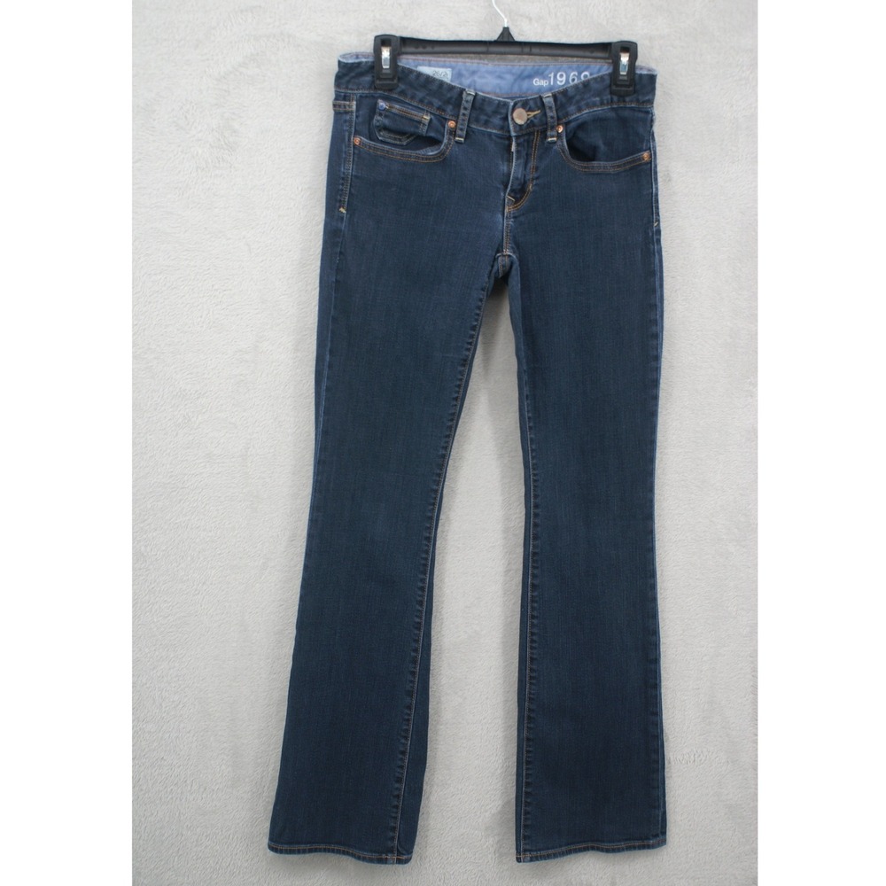 Gap 1969 Curvy Bootcut Jeans Womens 26/2r Dark Wash Denim Low Rise 673948-00